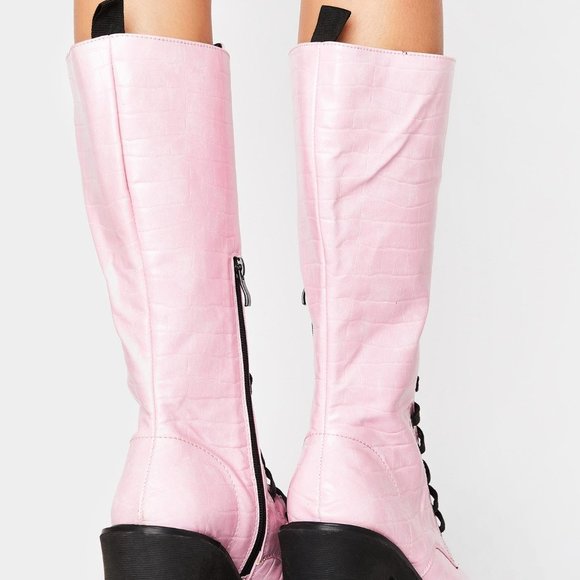 Dolls Kill Public Desire Lace Up Boots Size 7 - Picture 4 of 9